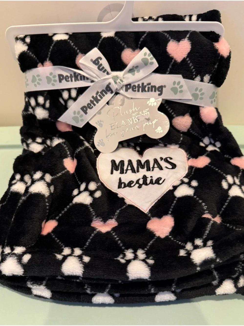 Adorable PetKing Plush “Mama’s Bestie” Pet Blanket- 30x40 inches- NWT